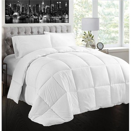 Creative Living Solutions Creative Living Solutions CLS-FC-QN 86 x 86 in. Natural Goose Feather & Down 100 Percent Cotton Case Queen Size Comforter Set; White CLS-FC-QN